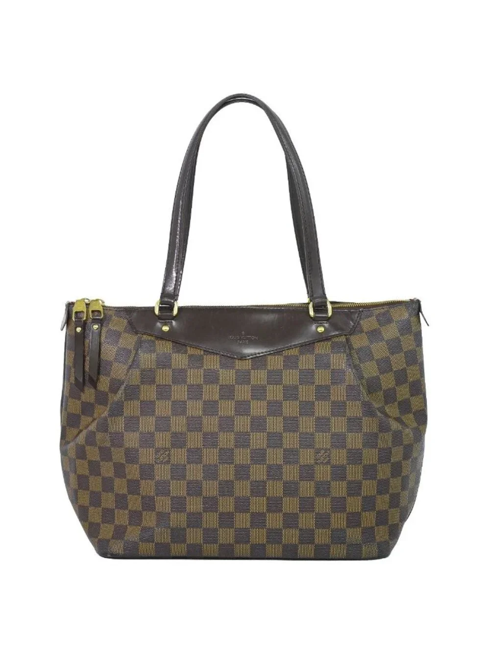 Louis Vuitton LV Westminster GM Damier Ebene Shoulder Bag Tote Brown Vintage